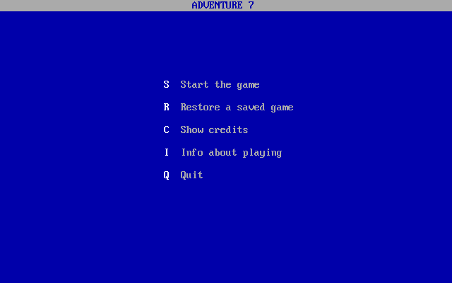 Title screen of Mysterious Adventure No. 7: Feasibility Experiment
