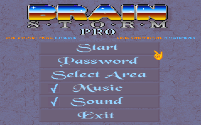 Title screen of BrainStorm Pro