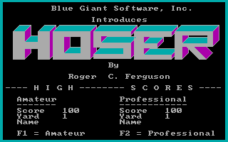 Title screen of Hoser
