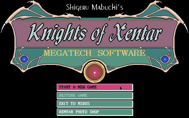 Title screen of Knights of Xentar