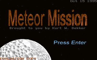 Title screen of Meteor Mission