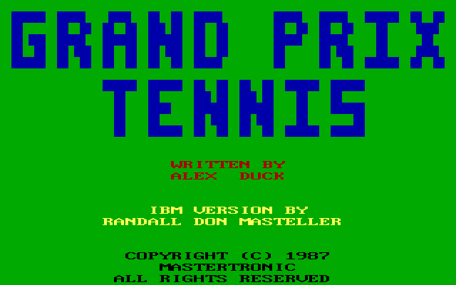 Title screen of Grand Prix Tennis