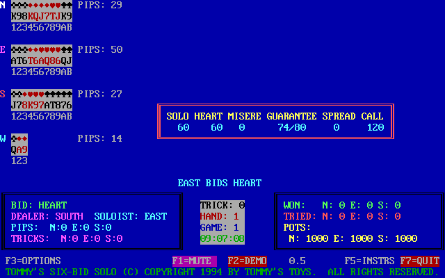 Gameplay of Tommy's Six-Bid Solo