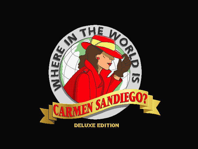 Title screen of Where in the World Is Carmen Sandiego? Deluxe Edition