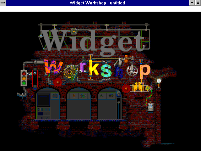 Title screen of Widget Workshop: The Mad Scientist's Laboratory
