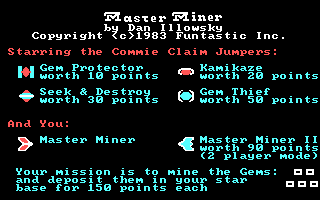 Title screen of Master Miner