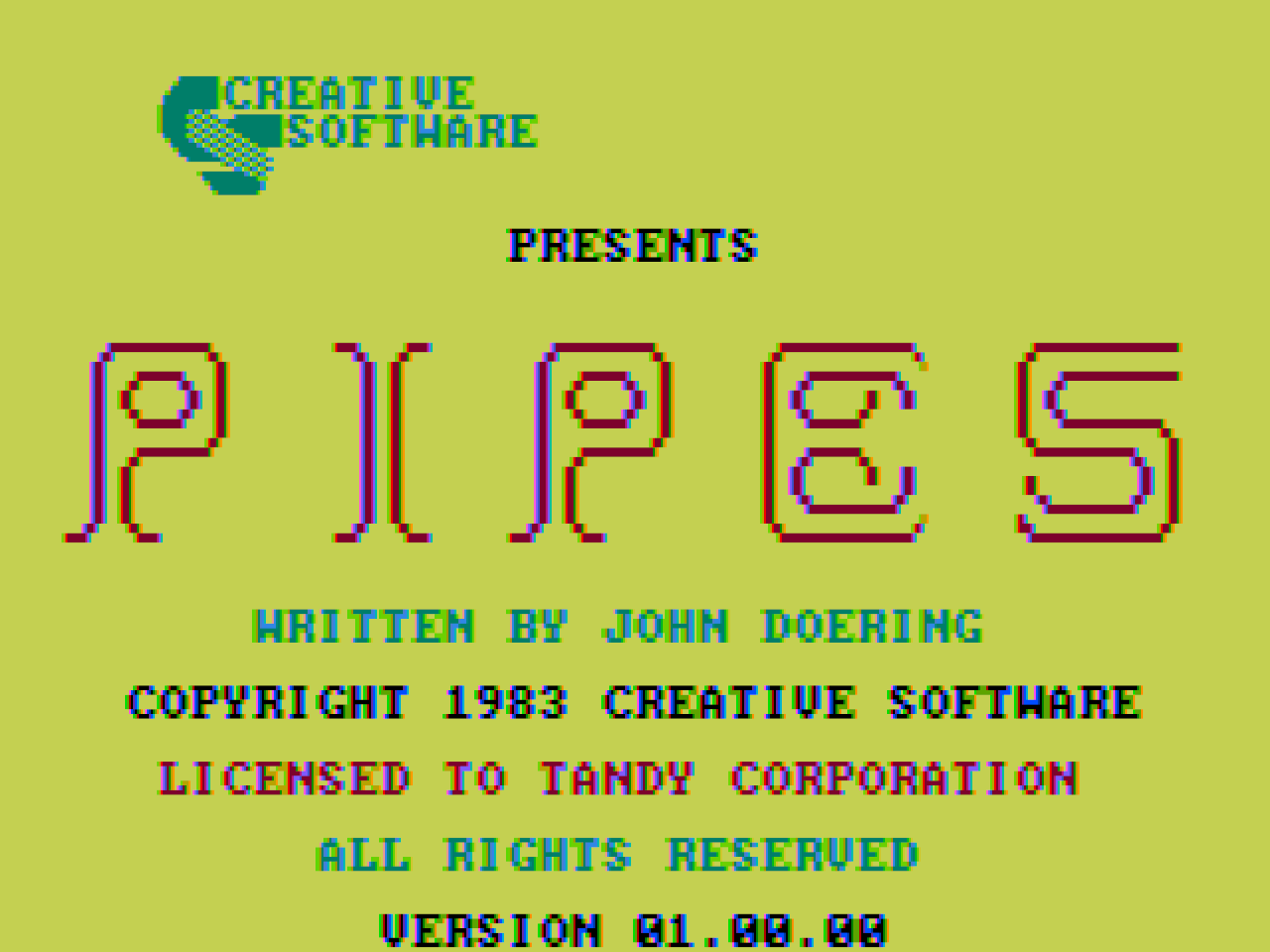 Title screen of Pipes