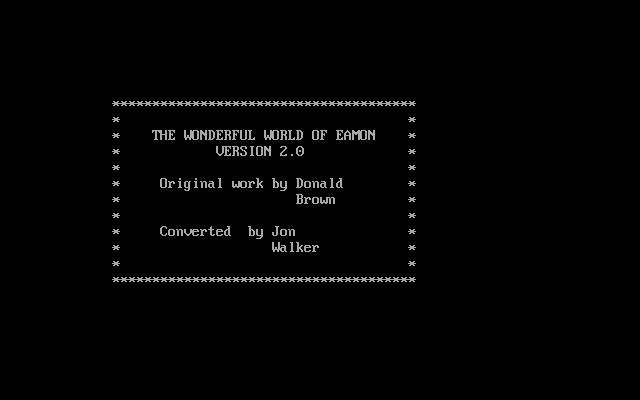 Title screen of Eamon (2000)