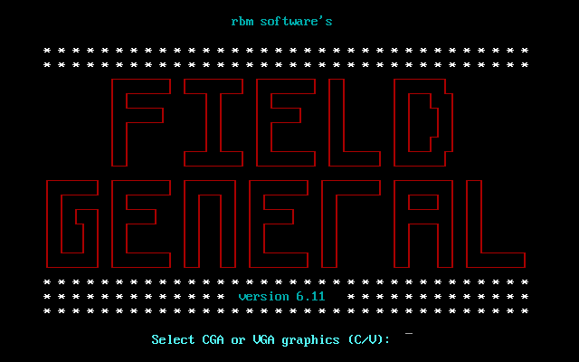 Title screen of Field General