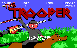 Title screen of The Trooper