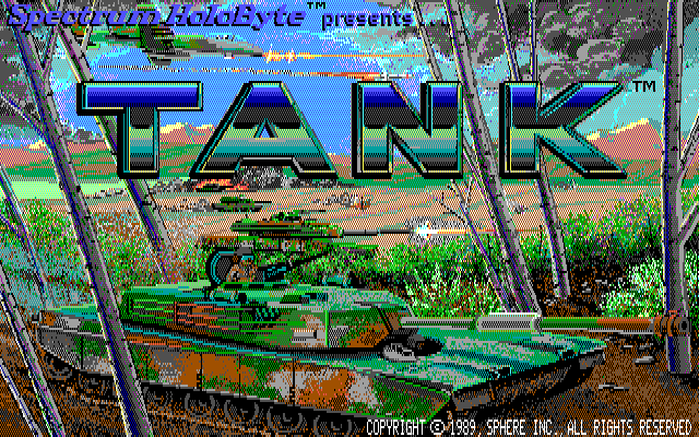 Title screen of Tank: The M1A1 Abrams Battle Tank Simulation