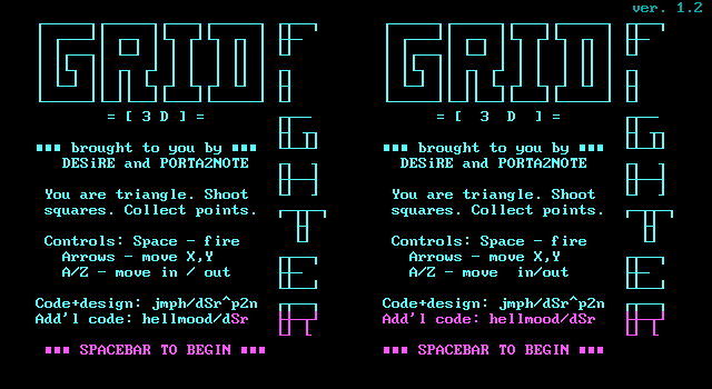 Title screen of Gridfighter 3D