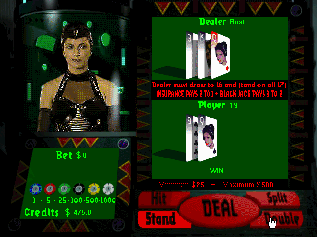 Gameplay of Virtual Vegas: Turbo Blackjack