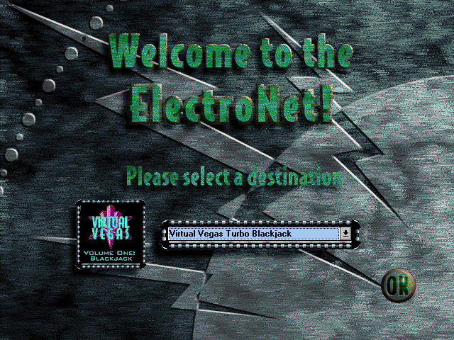 Title screen of Virtual Vegas: Turbo Blackjack