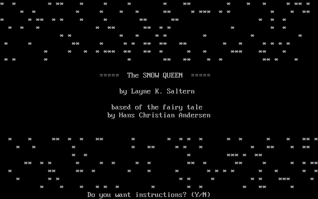 Title screen of The Snow Queen