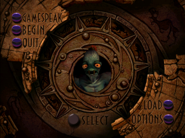 Title screen of Oddworld: Abe's Oddysee
