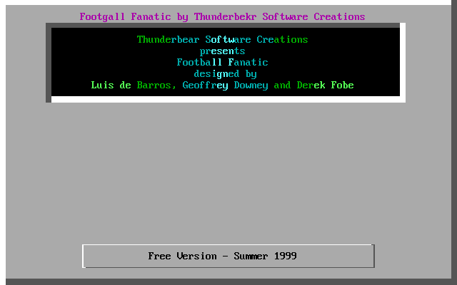 Title screen of Footy Fanatic