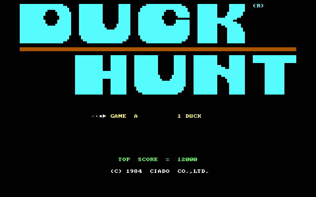 Title screen of Duck Hunt (1995)