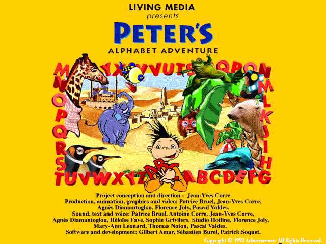 Title screen of Peter's Alphabet Adventure