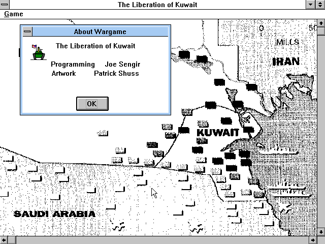 Title screen of The Liberation of Kuwait