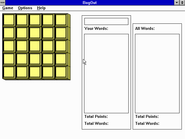 Title screen of BogOut