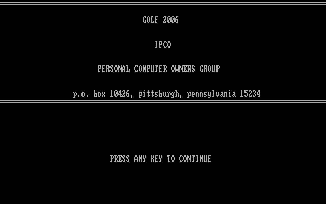 Title screen of Golf