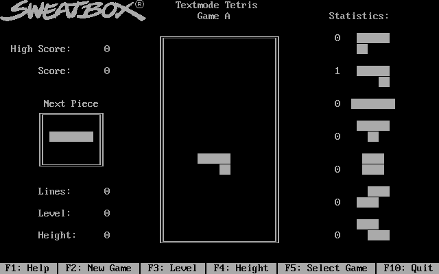 Gameplay of Textmode Tetris