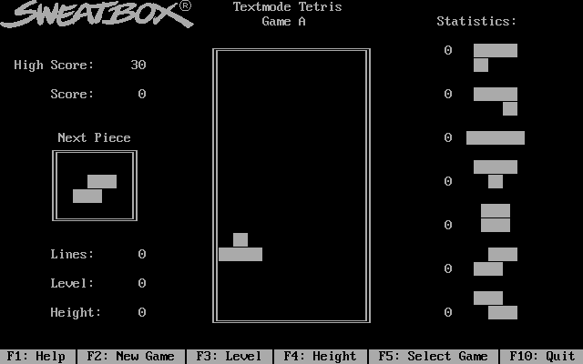 Title screen of Textmode Tetris