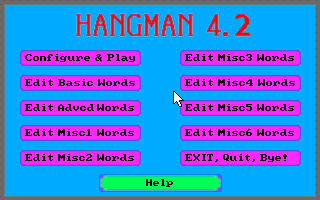 Title screen of Hangman!