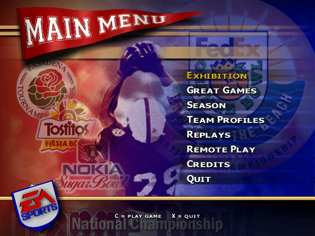 Title screen of NCAA Football '98