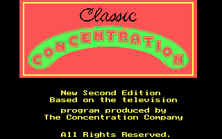 Title screen of Classic Concentration: 2nd Edition