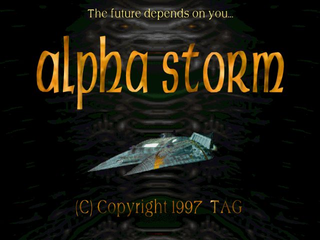 Title screen of Alpha Storm