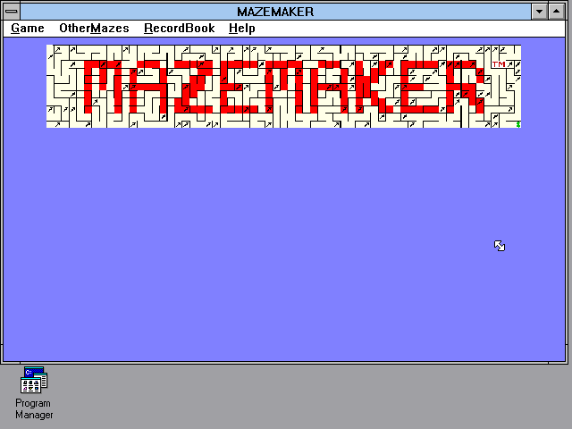 Title screen of Mazemaker