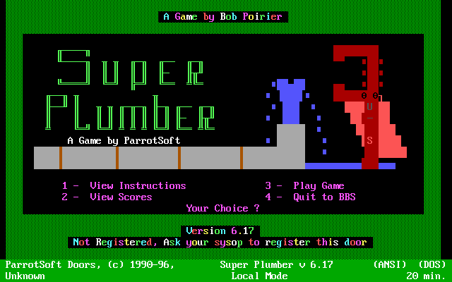 Title screen of Super Plumber