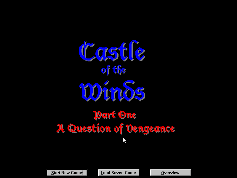 Title screen of Castle of the Winds: A Question of Vengeance