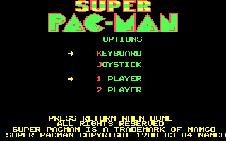 Title screen of Super Pac-Man