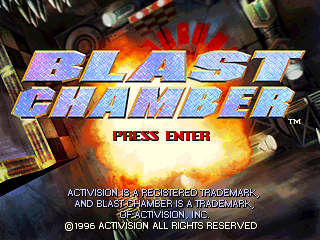 Title screen of Blast Chamber