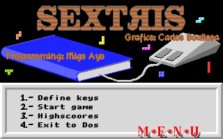Title screen of Sextris