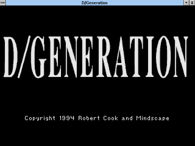 Title screen of D/Generation