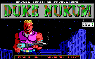 Title screen of Duke Nukum: Episode 1 - Shrapnel City