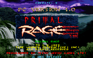 Title screen of Primal Rage