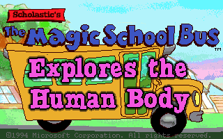 Title screen of Scholastic's The Magic School Bus Explores the Human Body