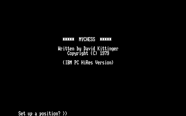Title screen of MYCHESS
