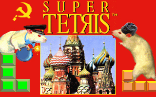 Title screen of Super Tetris