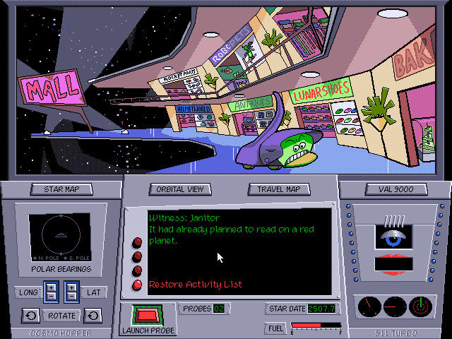 Gameplay of Where in Space Is Carmen Sandiego?