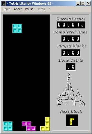 Gameplay of Tetris Lite for Windows 95