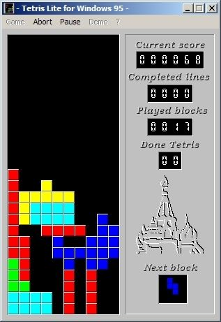 Gameplay of Tetris Lite for Windows 95