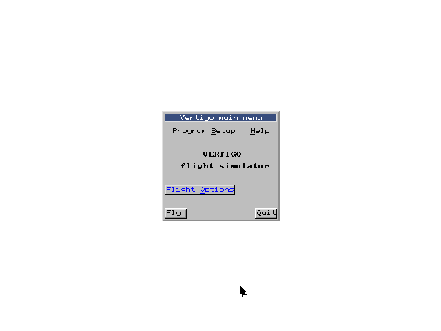 Title screen of Vertigo Flight Simulator, The