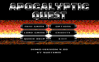 Title screen of Apocalyptic Quest