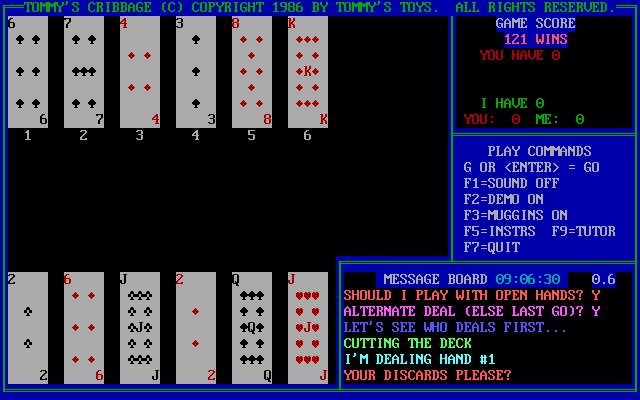 Gameplay of Tommy's Cribbage
